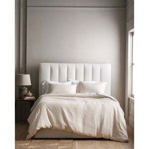 QUINCE European Linen Duvet Cover - Natural/White stripe -King/Cali